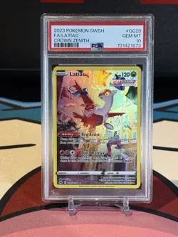 2023 POKEMON SWORD & SHIELD CROWN ZENITH #GG20 FULL ART/LATIAS PSA 10 - Image 1