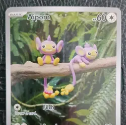 Pokemon 2023 Paradox Rift Aipom 211/182 Illustration Rare 60 HP Basic Regular - Image 2