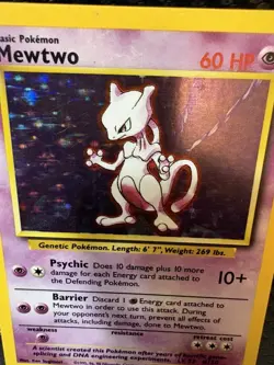 1999 Pokemon Base Set Mewtwo Holo 10/102 WOTC MP Vintage Holo Rare - Image 2