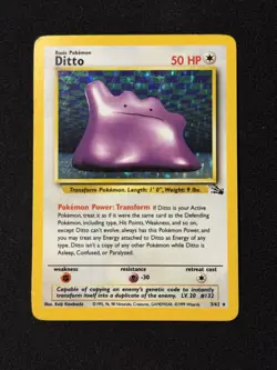 Ditto #3/62 - Pokemon TCG - Fossil - Rare - Holo - MP - Image 1
