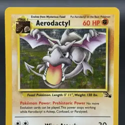 Aerodactyl 1/62 Fossil Holo Rare Vintage Pokemon MP - Image 2