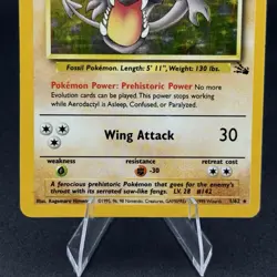 Aerodactyl 1/62 Fossil Holo Rare Vintage Pokemon MP - Image 3