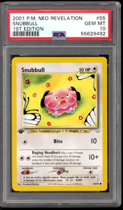 Pokemon Neo Revelation 1st Edition Snubbull 55/64 PSA 10 GEM MINT - Image 1