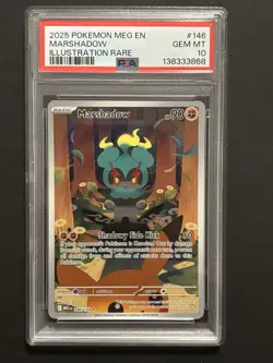 2025 POKEMON MEG EN-MEGA EVOLUTION ILLUSTRATION RARE #146 MARSHADOW PSA 10 - Image 1