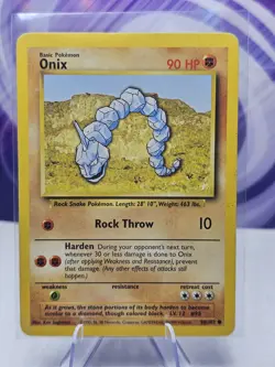 1999 Pokemon TCG Base Set Onix 56/102 LP - Image 1