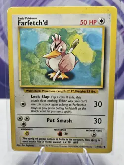 Pokemon TCG Farfetch'd 27/102 Base Set Vintage WoTC Uncommon - Image 1