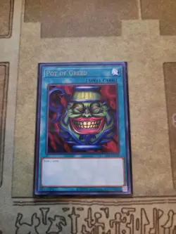 YUGIOH POT OF GREED LOB-EN119 RARE UNLIMITED ED NM 2020 - Image 1
