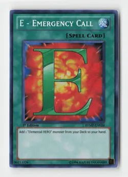 E - Emergency Call RYMP-EN024 Secret Rare 1st Edition Yugioh Card - Image 1