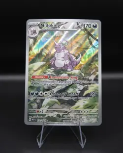Pokemon TCG Nidoking Scarlet and Violet 151 Illustration Rare Card 174/165 - Image 1