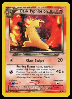 Dark Typhlosion 10/105 Holo Rare Neo Destiny Pokemon Card - Image 1