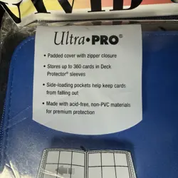 Ultra PRO 9 Pocket Zippered Binder Pokemon 360 Cards Holder Storage BLUE - Image 4