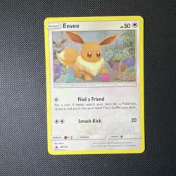 Eevee Cosmos Holo SM184 Sun & Moon Pokemon Card Swirl - Image 1
