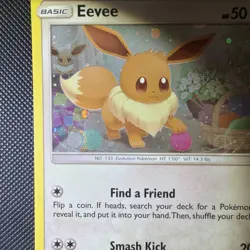 Eevee Cosmos Holo SM184 Sun & Moon Pokemon Card Swirl - Image 2
