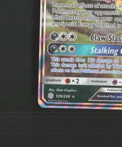 Alolan Persian GX 129/236 Cosmic Eclipse Ultra Rare Holo Pokemon Card NM - Image 5