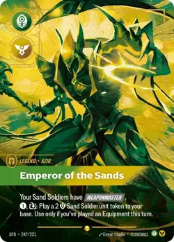 Emperor of the Sands Azir Overnumbered Card 247/221 Riftbound Spiritforged - Image 1