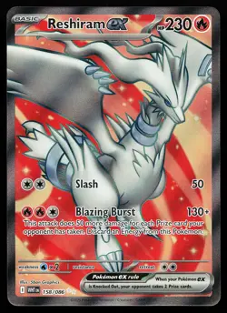 Reshiram ex 158/086 Ultra Rare White Flare Pokemon Card - Image 1