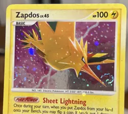 Pokemon Card - Zapdos - Majestic Dawn 14/100 Holo Rare DOUBLE SWIRL - MP - Image 3
