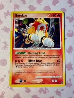 Pokemon TCG - Entei LV. 43 4/132 Shatter Holo Card Secret Wonders 2007 LP - Image 1