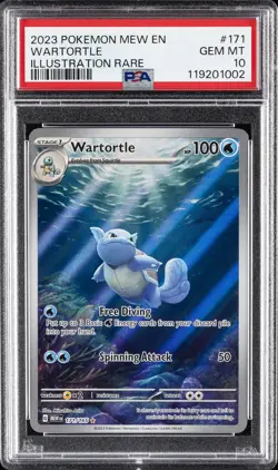 2023 POKEMON MEW EN-151 ILLUSTRATION RARE #171 WARTORTLE PSA 10 - Image 1