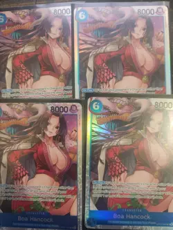 Namco One Piece Boa Hancock OP07-051 Super Rare Character Foil x4 - Image 1