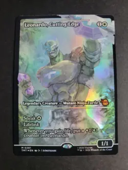 Leonardo, Cutting Edge (Showcase Foil) Mythic MTG Ninja Turtles - Image 1