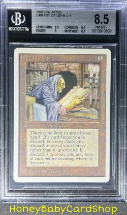 MTG Unlimited Edition 1993 Library of Leng BGS 8.5Q++ (Baby Quad++) NM/MT+ 93/94 - Image 1