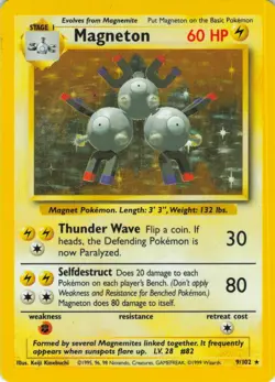 Magneton - Holo - 9/62 Base Set - Pokemon TCG - 1999 - Image 1