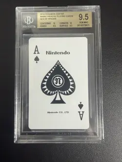 Pokemon Mario Pikachu Deck 2016 Playing Card Ace Of Spades Nintendo BGS 9.5 - Image 1