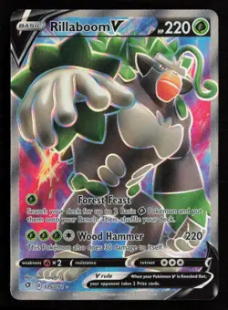 Rillaboom V Full Art 175/192 Pokemon SWSH02: Rebel Clash Ultra Rare NM - Image 1