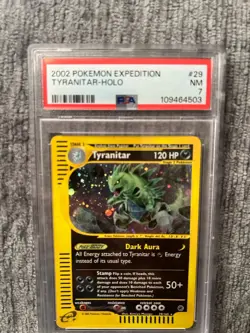 2002 Pokemon TYRANITAR #29/165 Expedition - Cosmos Holo Rare English PSA 7 - Image 4