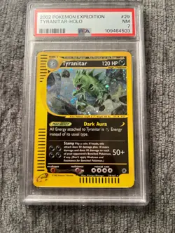 2002 Pokemon TYRANITAR #29/165 Expedition - Cosmos Holo Rare English PSA 7 - Image 5