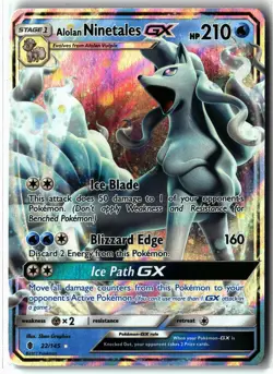 Alolan Ninetales GX ⭐ 22/145 Holo Rare GX Guardians Rising 2017 Pokemon NM - Image 1