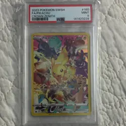 Pokemon Pikachu 160/159 Crown Zenith Secret Rare Full Art Holo PSA 9 2023 - Image 1
