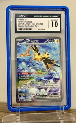 Pokemon Zapdos ex 202/165 SIR Pokemon 151 PSA CGC 10 Gem Mint! - Image 1