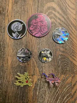 Pokemon TCG Official Pin & Coin Lot SWSH Mega VMAX etc NEW SHIPS FAST - Image 1