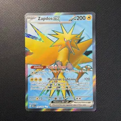 Pokemon Card Zapdos ex 192/165 Ultra Rare Scarlet & Violet 151 Near Mint - Image 1