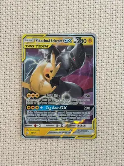 Pokemon TCG Pikachu & Zekrom GX Sun Moon Team Up 33/181 Holo Ultra Rare - Image 1