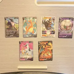Pokemon TCG V Holo Card Lot Charizard Arceus Honchkrow Whimsicott Crab 6 English - Image 1