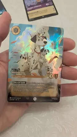 Disney lorcana Pongo - Determined Father (Enchanted) 223/204 Fabled Holo - Image 1