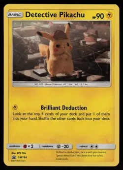 DETECTIVE PIKACHU SM194 PROMO SM BLACK STAR PROMOS POKEMON HOLO HP - Image 1