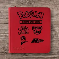 Vault X - 12 Pocket eXo-Tec Zip Binder Folder - Red Pokemon Base Set - Image 1