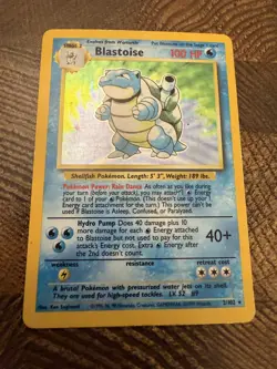 Pokemon Blastoise 2/102 Base Set Holo 1999 WOTC – Heavy Played - Image 1
