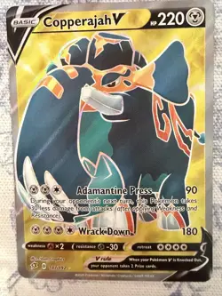 Pokemon TCG Copperajah V (Full Art) 187/192 Swsh02: Rebel Clash Holo - Image 1