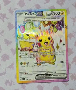 Pokemon TCG Crown Holo Pikachu ex 219/191 Surging Sparks NM Condition! - Image 1