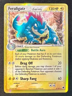 Feraligatr CRIMP ERROR 2/101 EX Dragon Frontiers Pokemon Card TCG Holo Rare - Nm - Image 1