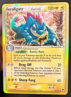 Feraligatr CRIMP ERROR 2/101 EX Dragon Frontiers Pokemon Card TCG Holo Rare - Nm - Image 4