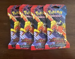 4 Pokemon Scarlet & Violet Destined Rivals Sleeved Booster Packs - Image 1
