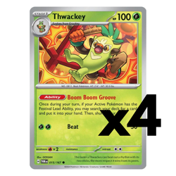 4x Thwackey - 015/167 - SV06: Twilight Masquerade (TWM) Pokemon Playset x4 - Image 1