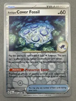 Pokemon TCG * SV Black Bolt 080/086 Antique Cover Fossil* REVERSE HOLO FRESH PK - Image 1