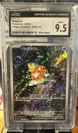 Pokemon TCG Magikarp 203/193 Scarlet & Violet Paldea Evolved CGC 9.5 MINT+ - Image 1